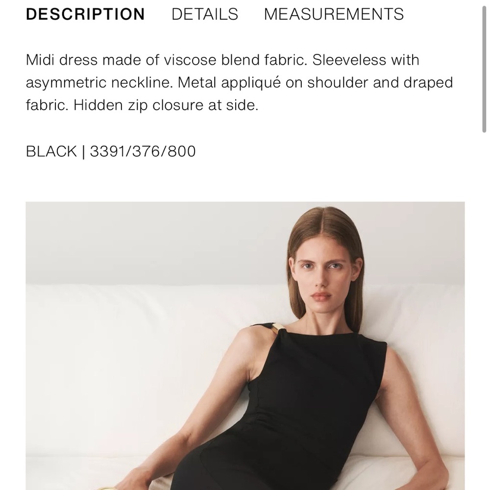 Zara NWT asymmetric fitted dress 50th anniversary black 3391/376 - Picture 8 of 10